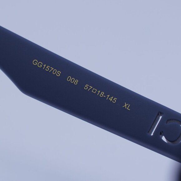 Gucci GG1570S 008 Sunglasses Blue Square Frame, Blue Lenses - Picture 7 of 11